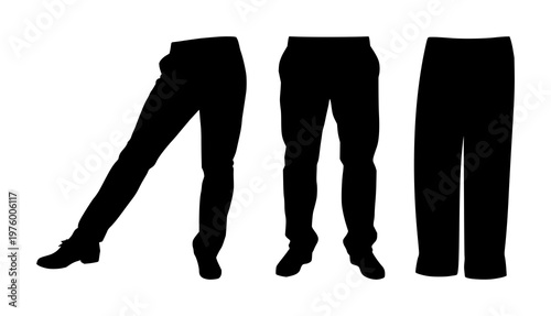 Pants set with black silhouette on white background featuring clothing, apparel, fashion with illustration, vector and design