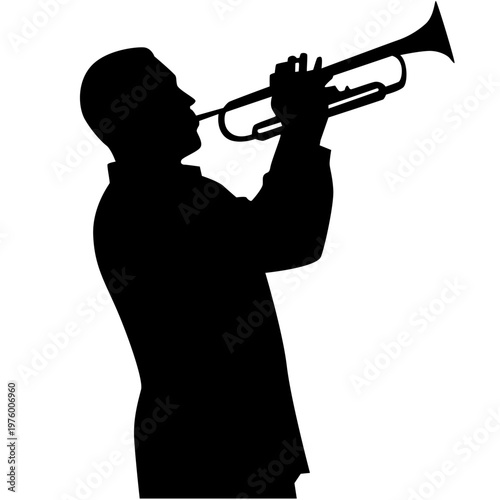 Jazz Music Silhouette Trumpet Musician Profile