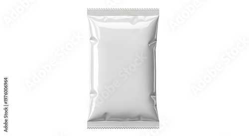 Blank white snack food plastic bag packaging template