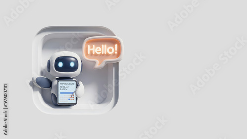 AI Appointment Scheduling Agent — Neumorphic 3D Icon with Copy S