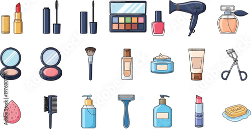 Beauty and makeup icons set for app ui and website design