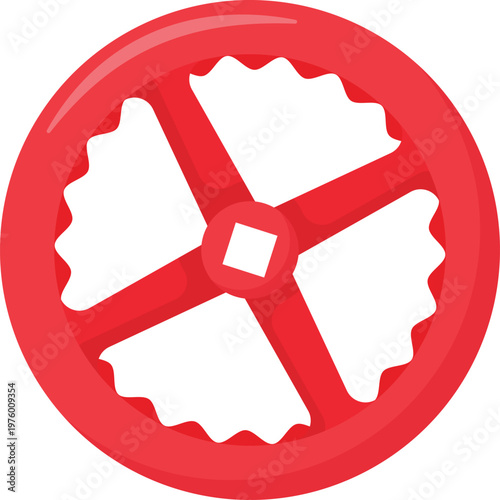 Valve Handwheel Flat Illustration. Clean Icon Design Element Isolated on White Background