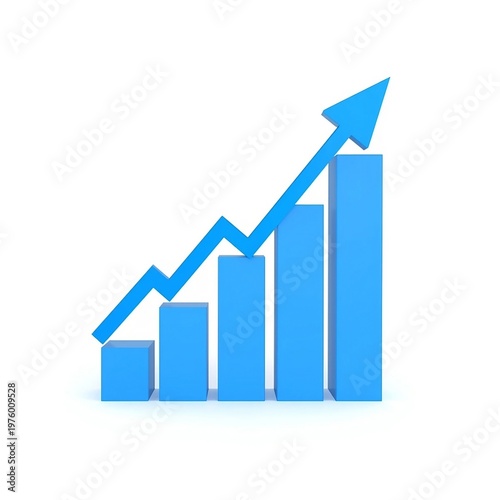 3D Blue Bar Graph with Upward Trending Arrow Representing Financial Growth Free Download 3D Blue Bar Graph with Upward Trending Arrow Representing Financial Growth - GFXLoad