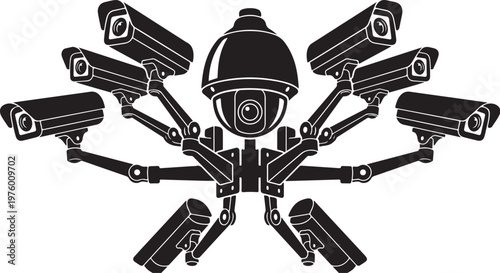 Surveillance robot with multiple cameras attached