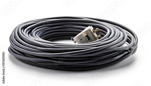 Electrical Cable Roll: A coiled electrical cable sits ready for use. Showing the power and connectivity.