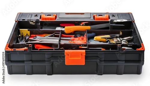 Handyman's Essential Kit: A meticulously organized toolbox, brimming with a comprehensive array of tools essential for any handyman's project.