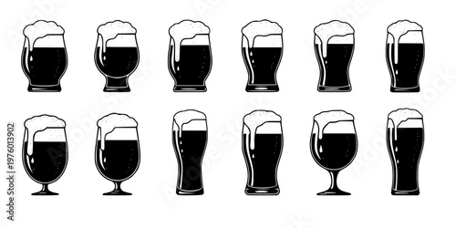 Craft Beer Tulip Glass Silhouette Icon