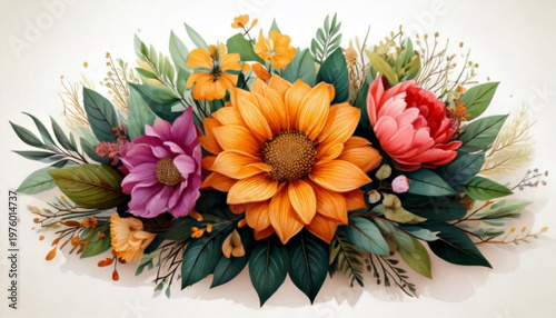 Vibrant Flowers in Bloom Arrangement.
