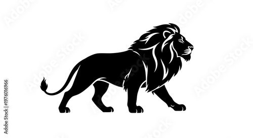 Majestic Lion Silhouette Walking Proudly.