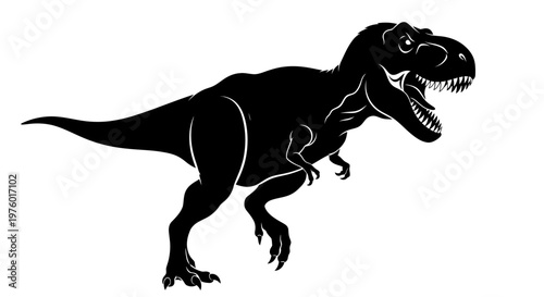 Majestic Tyrannosaurus Rex silhouette roaring with powerful presence.