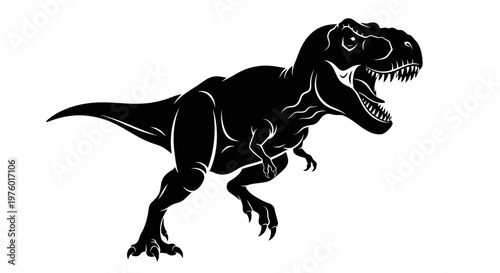 Majestic Tyrannosaurus Rex Silhouette Roaming Ancient Lands.