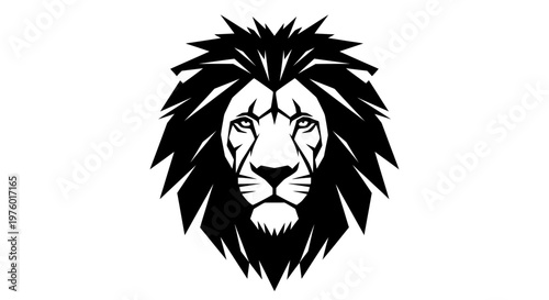 Majestic Lion Head with Spiky Mane Vector Illustration.