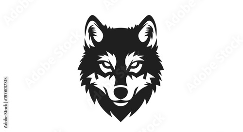 Majestic Wolf Head Silhouette Vector Illustration.