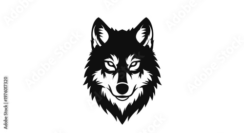 Majestic Wolf Head Staring Directly Forward.