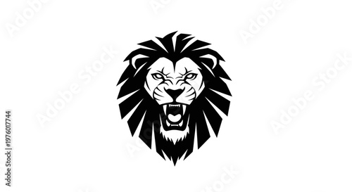 Roaring Lion Head Vector Illustration.