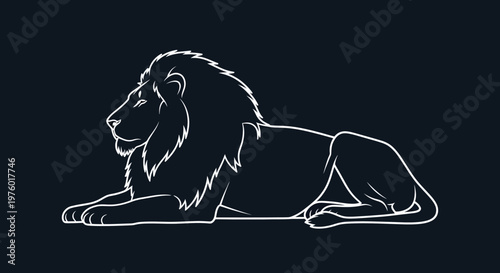 Majestic lion resting peacefully in a serene pose.