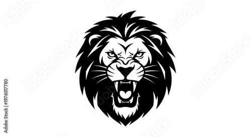 Roaring Lion Head Vector Illustration.