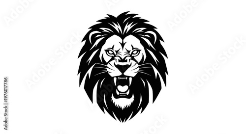 Roaring Lion Head Vector Illustration.