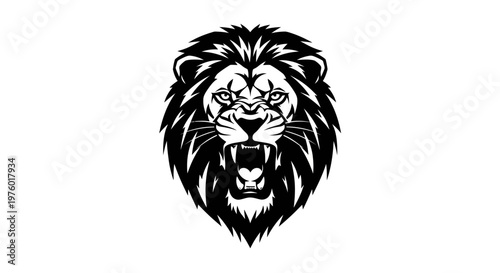 Roaring lion head vector illustration, a powerful and majestic symbol of strength and courage, perfect for various design projects.