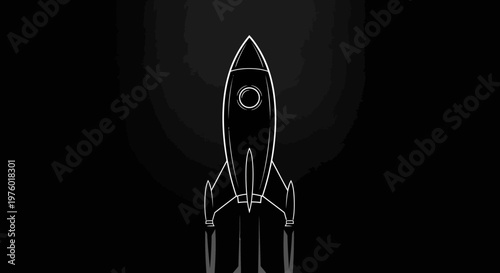 Rocket launch in a dark environment, representing innovation and progress.