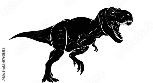 Powerful Tyrannosaurus Rex Silhouette Roaring with Ferocity.