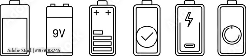 Illustrative sequence of battery charge levels from full to empty depicting power depletion