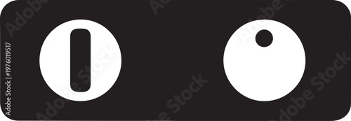 Control Panel Switch with On/Off Indicator and Round DialMinimalist Vector Icon