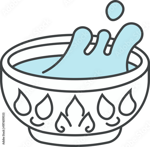 Illustration of Water Splash in Bowl vector shape