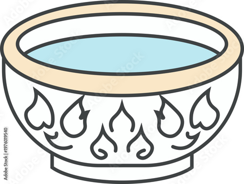 Illustration of Water Splash in Bowl vector shape