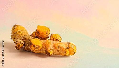 Wallpaper Mural Fresh Turmeric Roots Orange Yellow Peach Background Culinary Wellness Visuals Torontodigital.ca