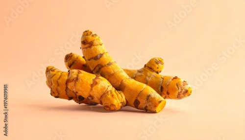 Wallpaper Mural Fresh Turmeric Roots Orange Yellow Peach Background Culinary Wellness Visuals Torontodigital.ca
