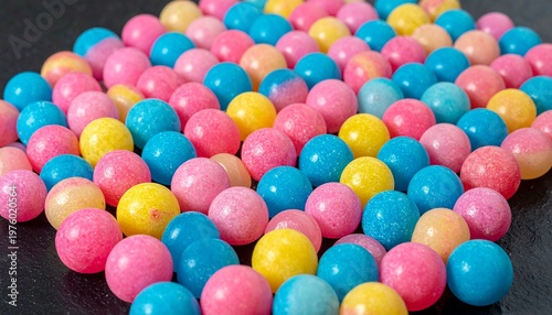 Wallpaper Mural Cluster of Glossy Colorful Balls Pink Blue Orange Yellow White Spherical Pattern Visuals Torontodigital.ca