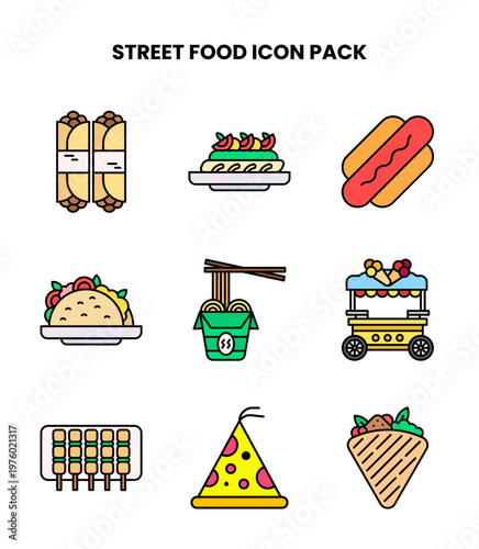 Street Food Lineal Color UI Icons Pack