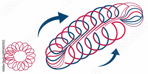Torus knot with three dimensional mathematics geometry topology intertwined abstract circular connection continuity continuous distortion illustration infinite