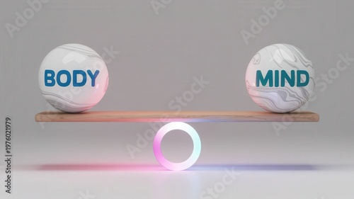 Conceptual illustration of mind and body balance