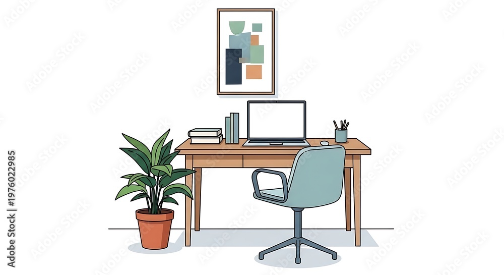 Fototapeta premium A modern home office workspace setup.