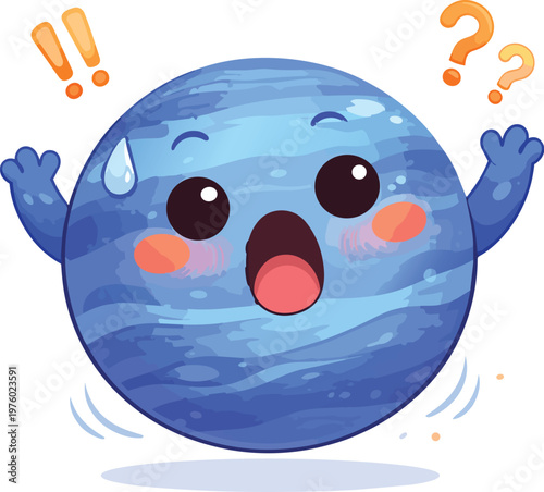 Neptune Planet Illustrations Cute