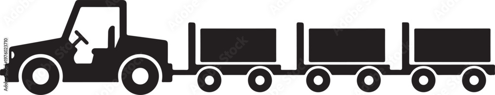 Obraz premium Truck, tractor trailer, cargo transport, logistics icon, vehicle silhouette