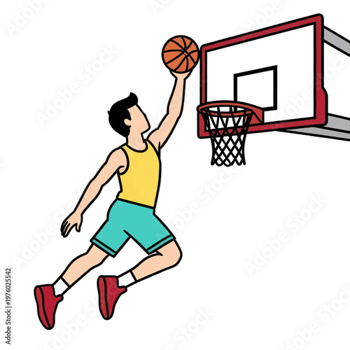Basketball Player Dunking Vector Icon