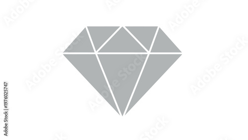 Minimalist gray diamond icon on a white background