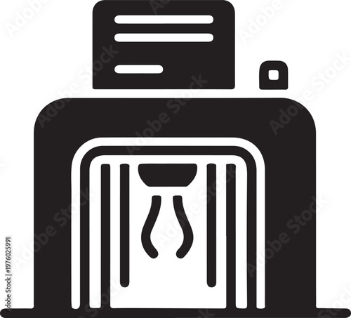 3D Printer Extruder Nozzle Mechanism Close-up Industrial Manufacturing Technology Minimalist Vector Icon