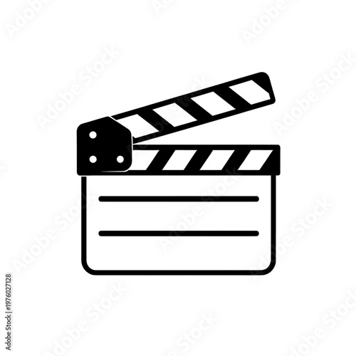 Clapperboard Vector Icon on Black Background