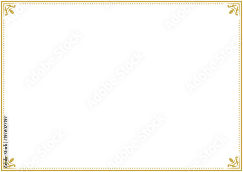 四隅にボタニカル装飾をあしらったエレガントなドットフレーム