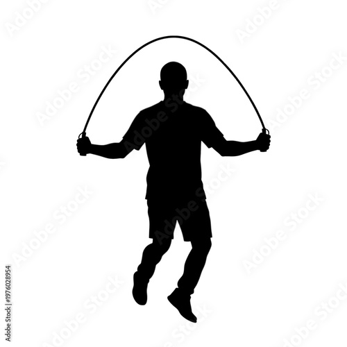 Man Jumping Rope Line Icon