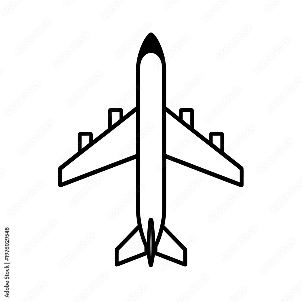 Fototapeta premium Minimalist Airplane Line Icon