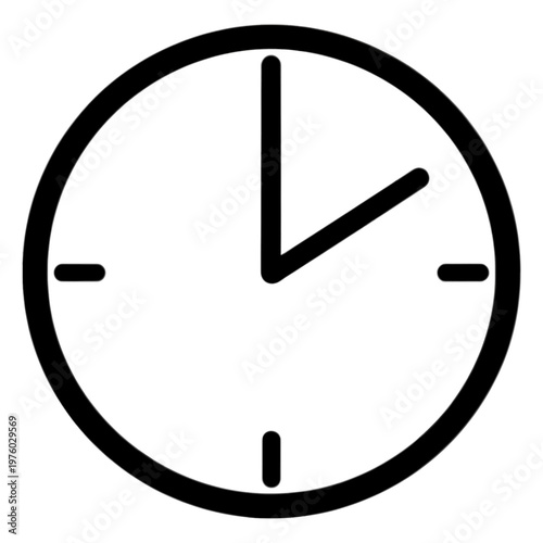 Minimalist Analog Clock Line Icon