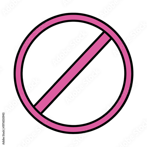 Free Download Pink Prohibited Sign Vector Icon - GFXLoad