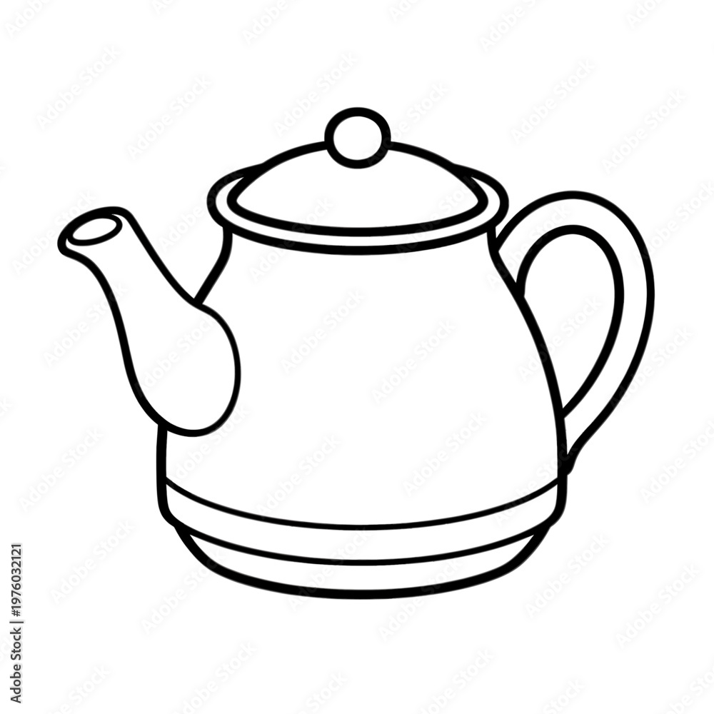Fototapeta premium Simple Line Icon of a Teapot