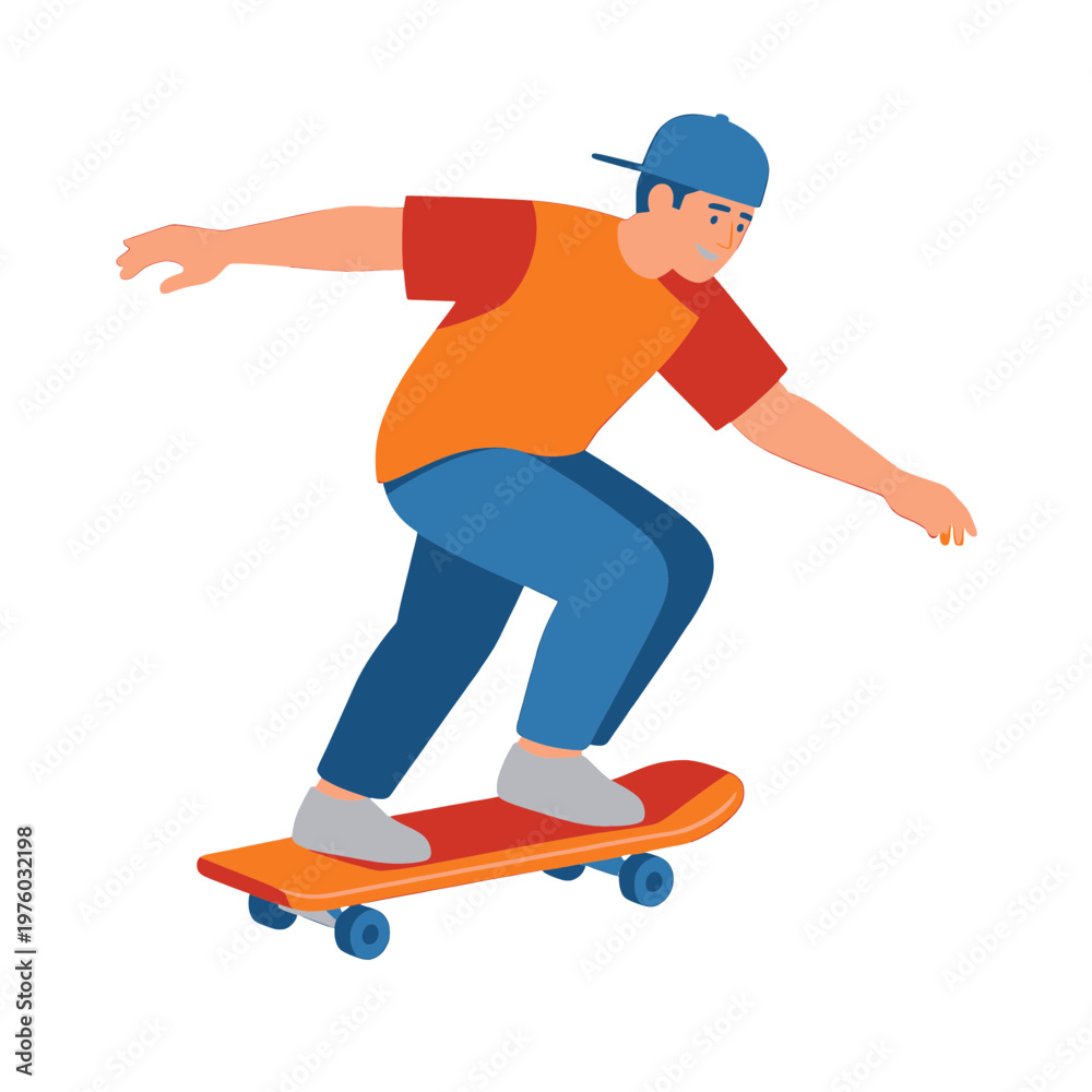 Obraz premium Skateboarder Doing Trick Vector Icon