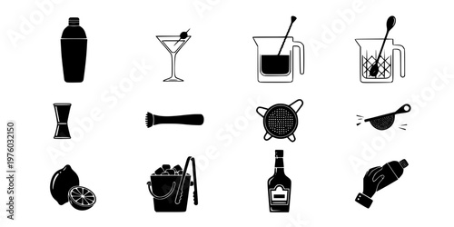 Professional Cocktail Shaker Mixology Silhouette